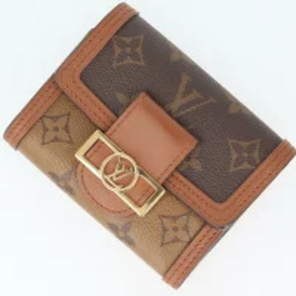 Louis Vuitton Portefeuille Dauphine Monogram Reverse Brown Wallet h